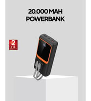 Powerbank 20000 Mah Dijital Ekranlı Ve Çok Kablolu Hızlı Şarj Cihazı