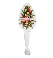Karışık Gerbera Tek Kat Çelenk