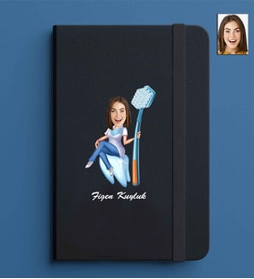 Kişiye Özel Kadın Model 13x21 Siyah Defter-23