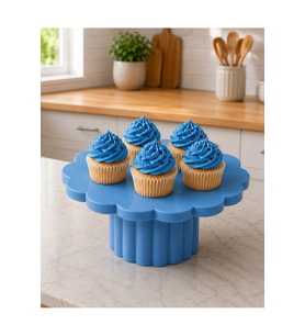 Cupcake Standı 24 CM Kurabiye Standı - Dekoratif Sunum Servis Tatlı Standı Mavi