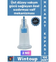 #Hacamat Vakumlu Hijyenik Tıbbi Kalite Şeffaf Tek Kullanımlık Sert 2 Numara Hacamat Kupası 100 Adet