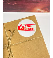 Yerli Üretim Yazılı Yuvarlak Yapışkanlı Etiket 3x3 cm 150 Adet