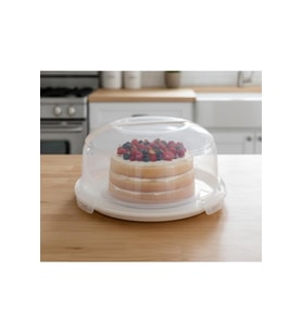 Kilitli Kapaklı Kek ve Pasta Fanusu 34 cm En Büyük Boy – 7 Litre  Taşınabilir,