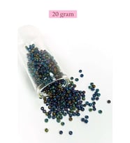 Dökme Cam Kum Boncuk (8/0) 3 mm - 20 Gram - Lacivert Yeşil - BNC169
