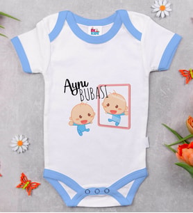 BK Kids Aynı Bubası Tasarımlı Mavi Bebek Body Zıbın-1