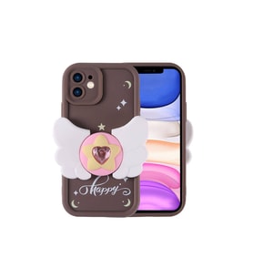 Apple iPhone 11 Uyumlu Kılıf Kamera Korumalı Figür Tasarımlı Zore Kapya Kapak (Koyu Kahve)