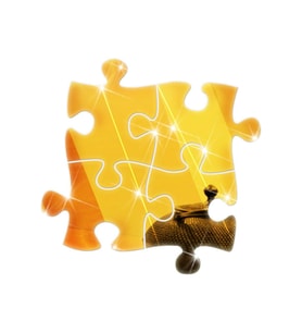 PUZZLE001 MODEL MODERN TASARIM MDF ÜZERİ AKRİLİK DUVAR DEKORASYON ÜRÜNLERİ GOLD RENK 40 x 40 CM