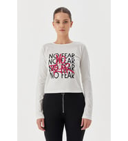 No Fear Kadın T-shirt Uzun Kollu Beyaz W500199