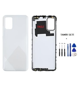 Samsung Galaxy A02S - SM-A025 FULL Kasa Arka Kapak Takım BEYAZ - TAMİR SETİ