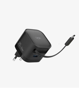 G855 Premium 35W GaN3 Entegre Çekilebilir Type-C Kablolu Şarj Cihazı (Siyah)