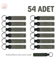 Kül Gri & Yeşil, Anneler Günü İçin Kişiselleştirilmiş Anı Anahtarlık 54’lü Set Özel Etkinlikler İçin