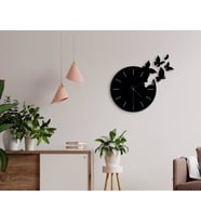 BK Home Dekoratif 45cm Ahşap Duvar Saati-55 (Beyaz)
