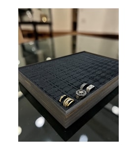 Yerli Ahşap Takı Standı, 3,5 cm Çerçeve, 140'lı Yüzük Tablası