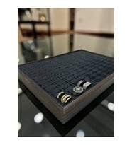 Yerli Ahşap Takı Standı, 3,5 cm Çerçeve, 140'lı Yüzük Tablası