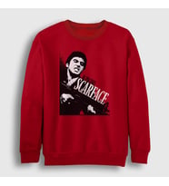 Presmono Unisex Kırmızı Rage Film Scarface Sweatshirt 251031tt