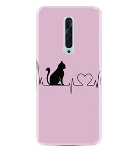 Oppo Reno 2Z 4 Lite 4 Pro 5 6 7 A31 Kılıf Desemli Silikon Pink Cat Heart 1303