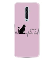 Oppo Reno 2Z 4 Lite 4 Pro 5 6 7 A31 Kılıf Desemli Silikon Pink Cat Heart 1303