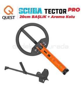 Scuba Tector PRO Su Altı Dedektörü & Sahil Arama Dedektörü - 20 cm Başlıklı - Arama Kollu