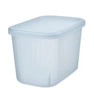 IKEA Rykta Kapaklı Kutu Şeffaf Gri Mavi 12 x 18 x 12 cm 1.5 Lt