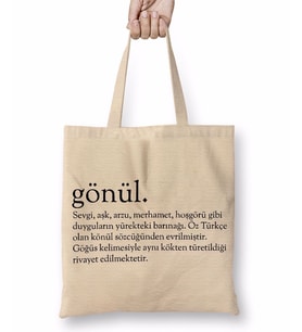 Gönül Kelime Bez Çanta Uzun Saplı