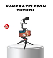 Video Çekim Kiti Tripod Led Işık Harici Mikrofon Ve Bluetooth Kumanda Seti
