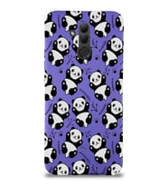 Huawei Mate 20 Lite Uyumlu Lansman Kılıf Panda Tasarımlı İçi Kadife Mor Kapak (Şeffaf)