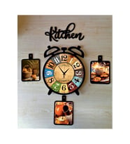 Bilge Ahşap RETRO TASARIM Dekoratif Mutfak Saati (kitchen) (Siyah)