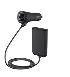38 w 4 Port USB Yolcu Araç Şarj + Uzanan USB HUB Ön/Arka Koltuk