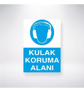Kulak Koruma Alanı 21x28 Arkası Yapışkanlı Levha