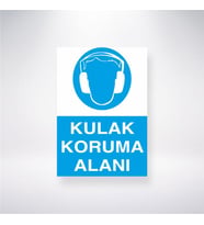 Kulak Koruma Alanı 21x28 Arkası Yapışkanlı Levha