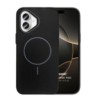 Microsonic Apple iPhone 16 Plus Kılıf MagLeather Pro Siyah (Siyah)