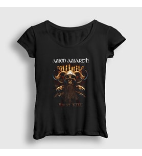 Presmono Kadın Siyah First Kill Amon Amarth T-Shirt 8856tt