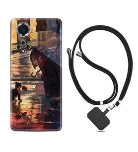 Huawei Nova Y70 Y90 Nova 9 SE  Kılıf Boyun Askılı Silikon Kız ve Kedi 1762