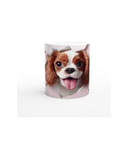 Çatlak Duvardan Bakan Cavalier King Charles Temalı Baskılı Kupa Bardak
