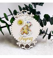 30 Adet İşlemeli Büyük Boy Ahşap Bebek Şekeri Magnet Ayıcık Baskılı-