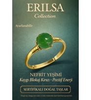 Sertifikalı Kaygı Blokaj Kırıcı Enerji Yüzüğü – Nefrit Yeşimi Taşı Ayarlamalı Yengeç Balık Burcu (Çok Renkli)