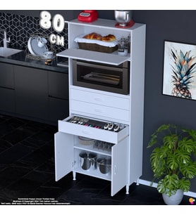 Eliusta Vario 80 cm Çok Amaçlı Mutfak, Bakliyat ve Kahve Köşesi Organizer Modülü - Fırın Uyumlu(80x194x32cm)