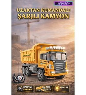 OYUNCAK ŞARJLI KAMYON İŞ MAKİNASI KIRILMAZ İŞ ARAÇLARI SÜRTMELİ TEKER DAMPERLİ KAMYON