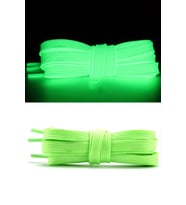 Fosforlu Neon 1 cm Kalınlığında Yeşil Renk 1 Çift Yassı Spor Ayakkabı Bağcığı