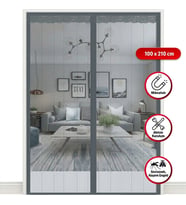 Mıknatıslı Kapı Sinekliği Gri 100x210 cm Otomatik Kapanan Manyetik Tül Sineklik (5343)