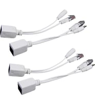 Ethernet Aşırı 4x Güç Pasif Poe Enjektör Splitter Adaptörü Kabloları (Beyaz)