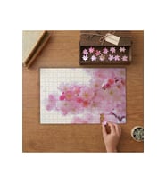 Pembe Kiraz Çiçeği Tasarımı 240 parça Ahşap Puzzle Ahşap Kutuda MP00041