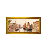 Manzara Temalı Kanvas Tablo 50 x 70 cm Gold Çerçeve