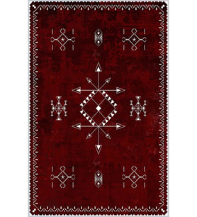 Eliana Home Baskılı, Yıkanabilir Kaymaz Taban Salon Halısı LNA0187-SD962 100x150 cm (Bordo)