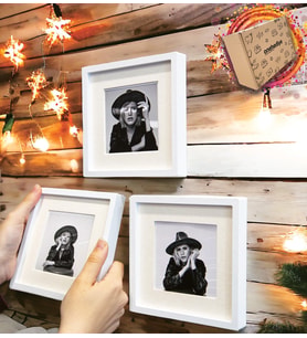 Kişiye Özel 3lü Sök-Tak Yapışkanlı Paspartulu Polaroid Fotoğraf Çerçevesi Fotoğraflarla Birlikte