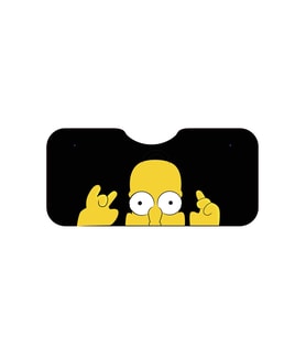 OEM Homer Simpson Şaşkın Tasarımlı Siyah Katlanabilir Ön Cam Güneşliği