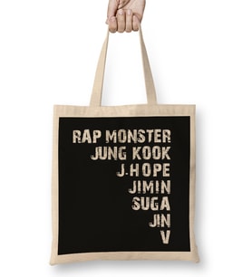 Kpop Bts Bangtan Boys Members Names Bez Çanta Uzun Saplı