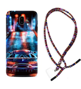 Samsung J6 Plus J7 Prime J7 Pro M20 Kılıf Boyun Asklı Rasta Silikon Neon Cars 1724
