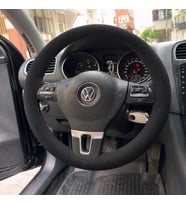 Vw Scirocco 3 Direksiyon Kılıfı Alcantara Süet Monza Black Serisi Siyah 2008-2014