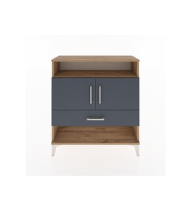 Arges Şifonyer 3 Raflı Tek Çekmeceli 2 Kapaklı 88x30x96 Çam-Antrasit
